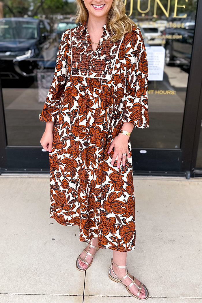 Casual Floral Pocket Dress