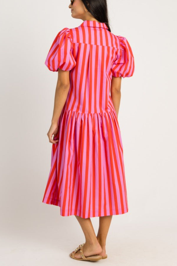 Bold Stripe Midi Dress