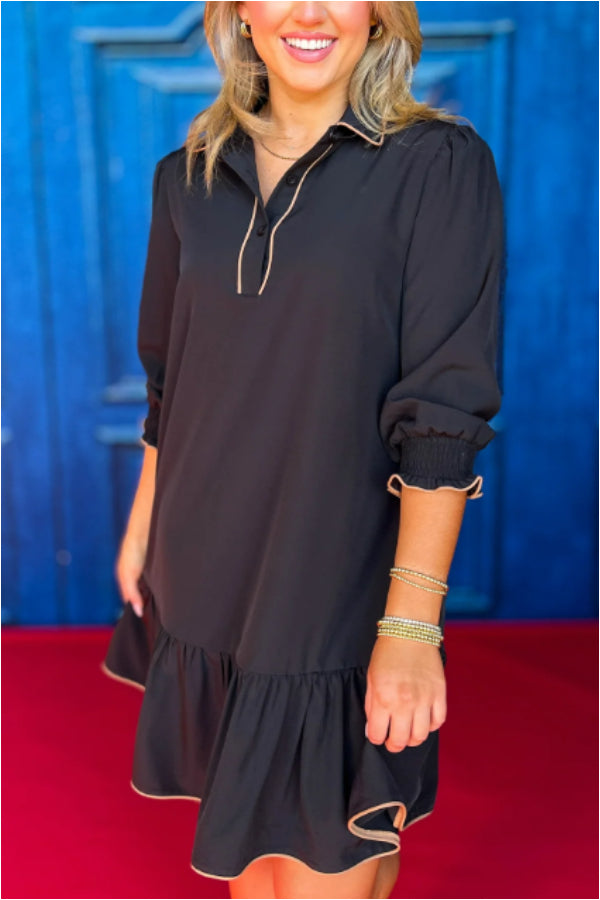 Ruffled Shirt Dress
