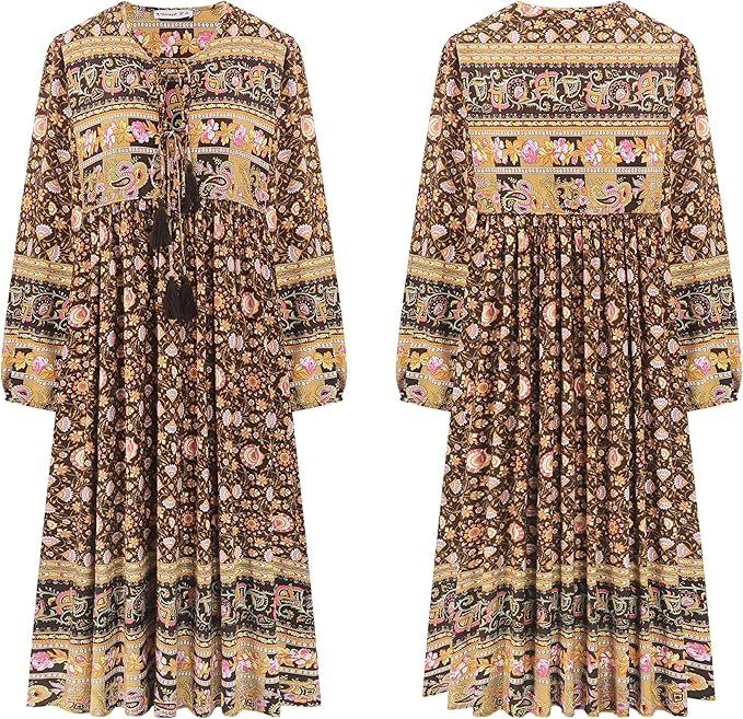 Printed Tie-Front Dress