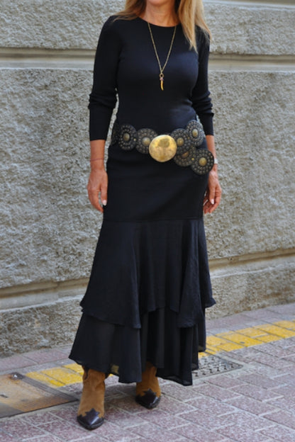 Boho Long Sleeve Chocolate Dress