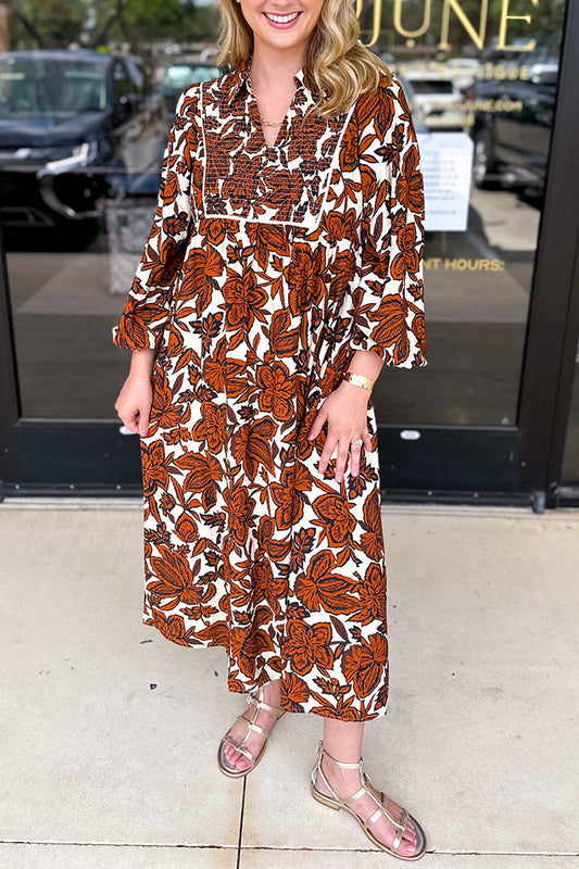 Casual Floral Pocket Dress
