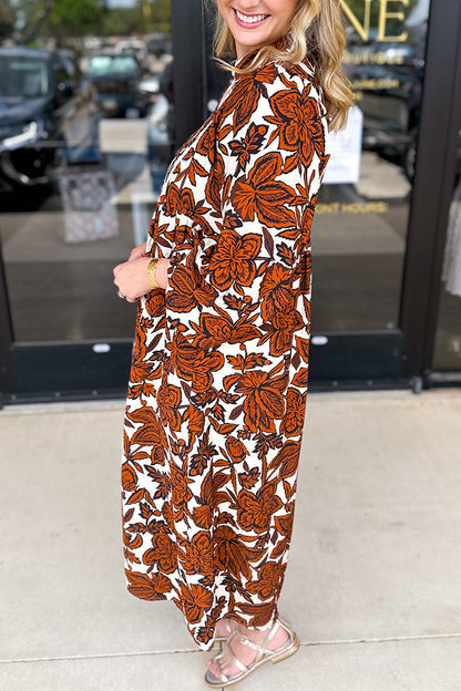 Casual Floral Pocket Dress