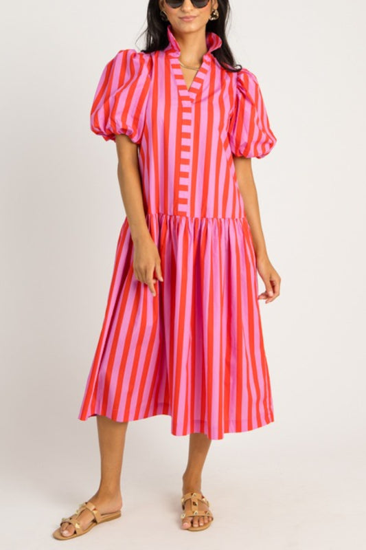 Bold Stripe Midi Dress