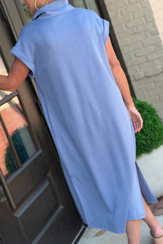 Casual Solid Colors Midi Dress