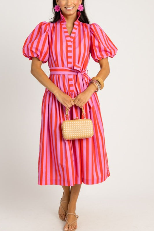 Bold Stripe Midi Dress